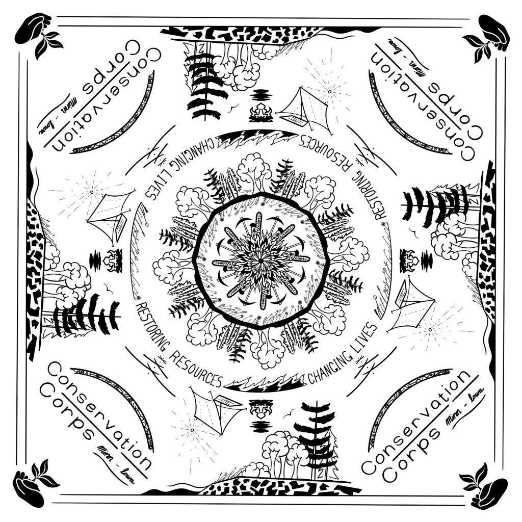 Black and white bandana design.