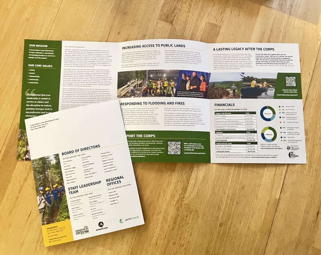 Inside view of printed CCMI Impact report